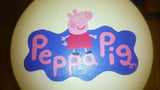 Peppa Pig Handpainted Stool. Painted in Annie Sloan Old White chalk paint and habitat paint for the logo. Finished with a matt varnish which protects the paint from grubby little fingers and gives a soft sheen wipeable finish.