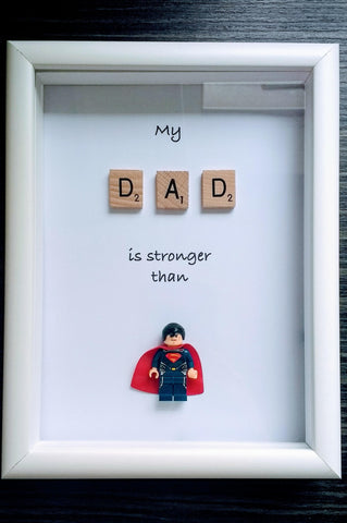 Superman Dad Custom Lego Frame Personliased