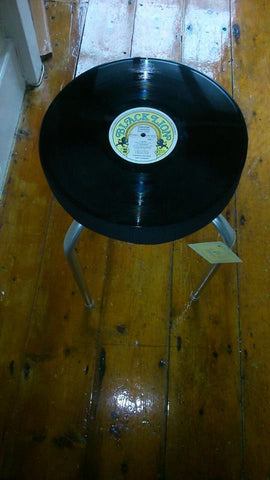 Vinyl Record Stool. Upholstered in bar stool quality foam so are quite comfortable. Firm foam is used for support so the that the records, which have just the right amount of give, don't break when in use. Perfect for a home bar or a gift for the music lover in your life!
