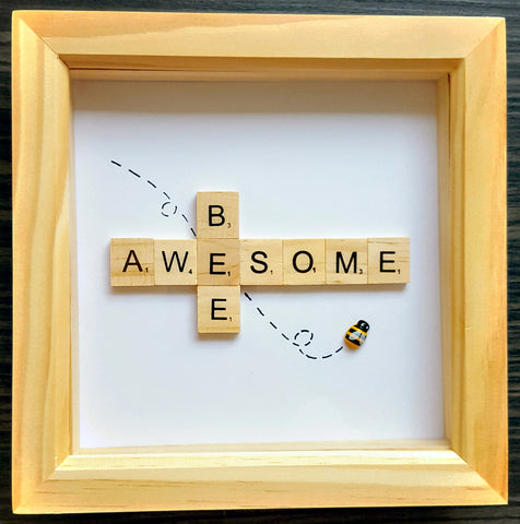 Bee Awesome Scrabble Art Tile  Frame 1