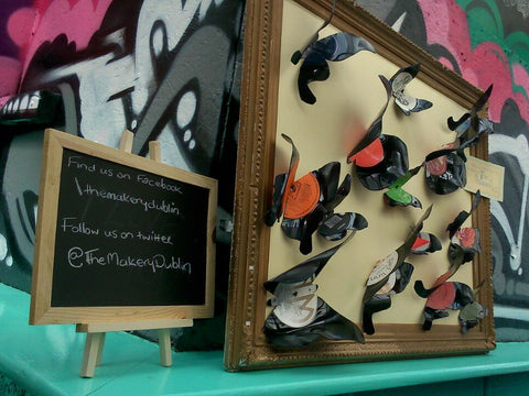 Vinyl Butterfly Wall Art. Some funky upcycled vinyl record wall art. These colourful butterflies cast some amazing shadows on the wall in the right light!