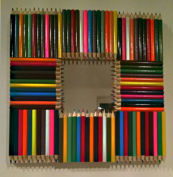 Upcycled Colouring Pencil Mirror 1