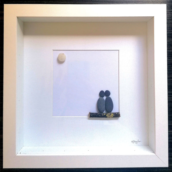 Couple By Moonlight Pebble Art Standard