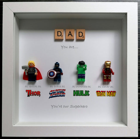 Dad - You're my Superhero Lego Frame