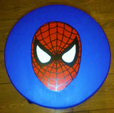 Spiderman Handpainted Stool. Finished with a matt varnish which protects the paint from grubby little fingers and gives a soft sheen wipeable finish.