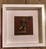 Pebble Art - Boy. Made using shells from Irish Beaches & driftwood collected along the way, these unique pictures have a beautiful natural feel & cast some amazing shadows in the right light.