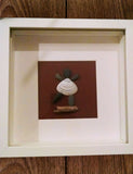 Pebble Art - Girl. Made using shells from Irish Beaches & driftwood collected along the way, these unique pictures have a beautiful natural feel & cast some amazing shadows in the right light. 