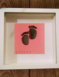 Pebble Art - Double Footprint. Fab footprint pebble art. Unique and personal gift. Made using smooth beach pebbles collected from Irish beaches. 