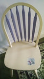 Shabby Chic Chair. Hand painted using Annie Sloan Cream paint and finished with clear wax for durability, would make a pretty addition to any home. Lovely decoupage detail with paint colours picked out and mixed from the image, with a light distressing for that vintage feel. Perfect for use as a unique and beautiful bedroom or occasional chair. 