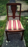 Shabby Chic Chairs. Hand painted with Annie Sloan "Old White" chalk paint, then lightly distressed and finished with Annie Sloan clear wax. The high quality shabby chic fabrics complement these chairs beautifully, as well as being hard wearing and functional.