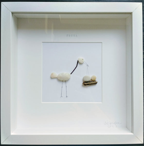 Stork - Custom Irish Pebble Art 1