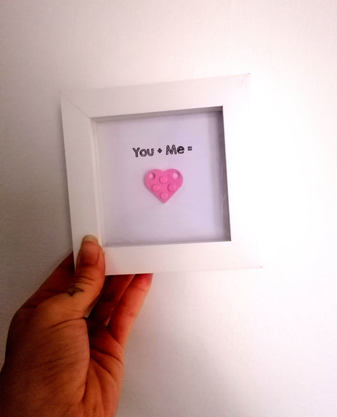 Lego Love Heart Frame - You Plus Me